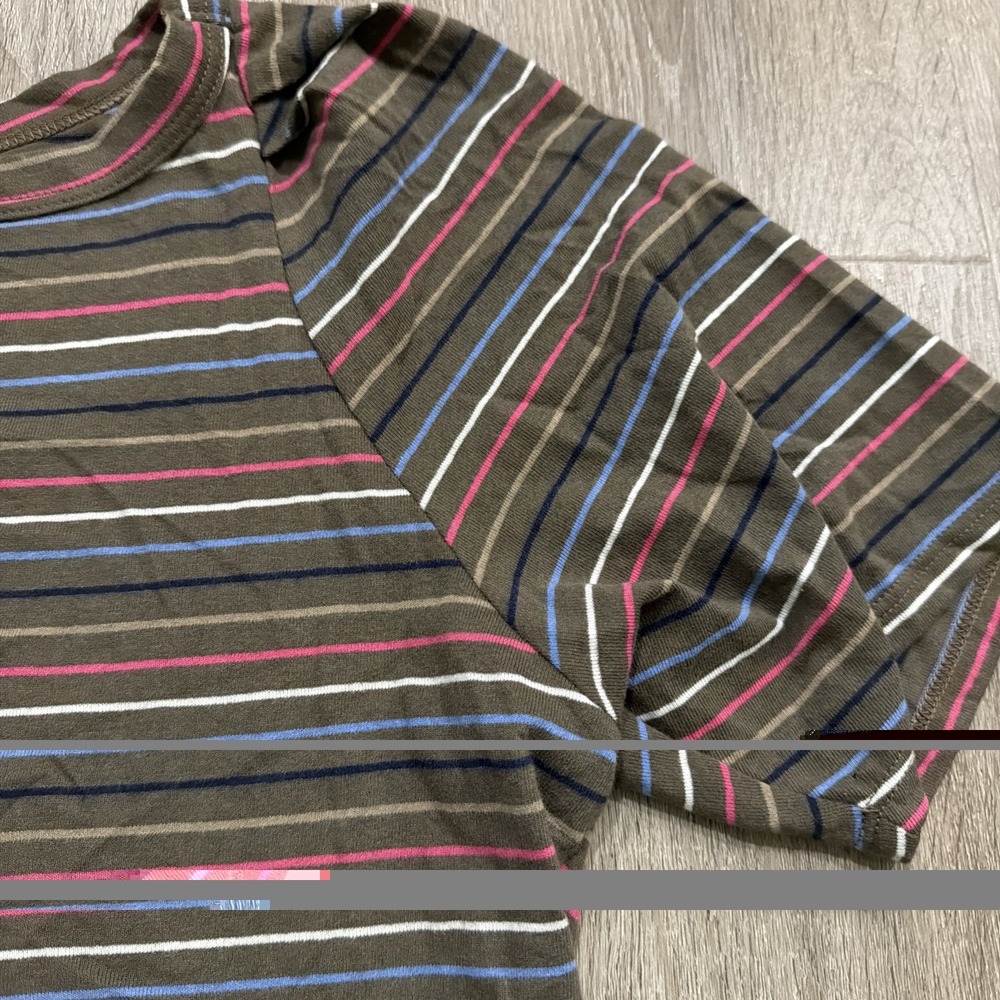 78 & Sunny Seabreeze Boat Neck Puff Sleeve Tee in Truffle Multi Stripe L NWT - Picture 3 of 9